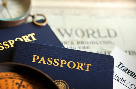 Two passports representing dual citizenship