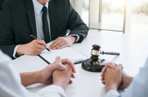 Couple in consultation with a lawyer to handle their divorce in Panama