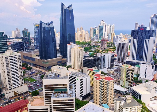 Vista aérea de Obarrio en Panama