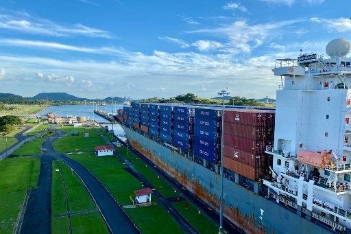 Panoramic view of the Panama Canal