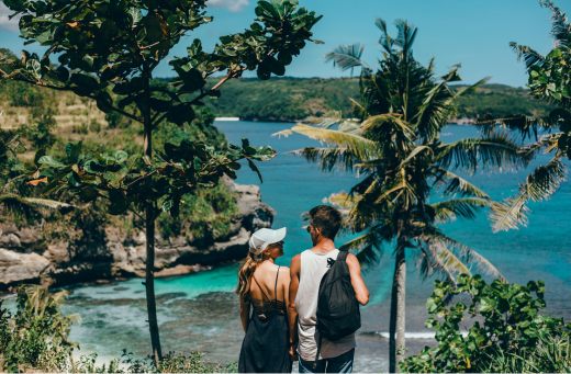 Couple enjoying the beaches of one of the countries with CBI programs