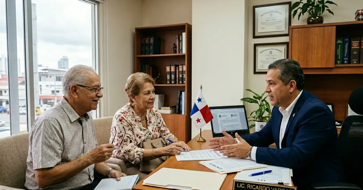 Pareja en asesoría legal para la gestión de activos para adultos mayores en Panamá