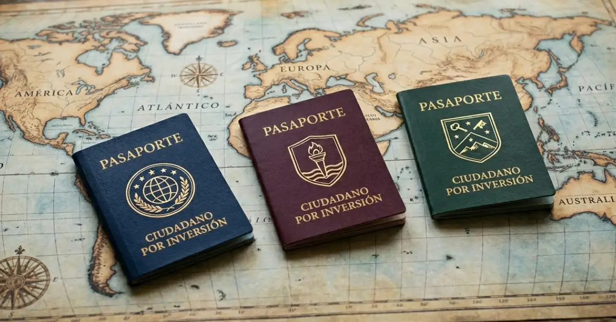 Citizenship-by-investment passports on a world map